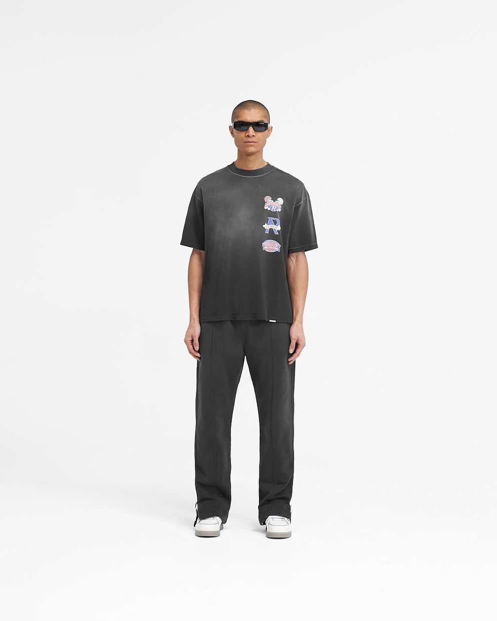 Represent X Feature Multi Logo T-Shirt - Stained Black